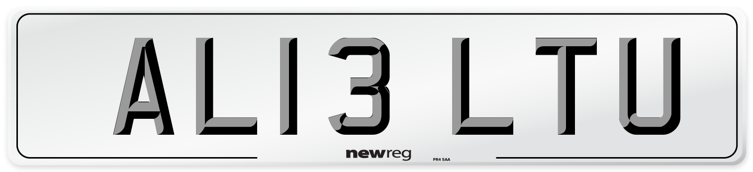 AL13 LTU Number Plate from New Reg